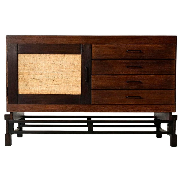 ISA Bergamo Chest of Drawers in Stained Oak by Leonardo Fiori, 1950s For Sale