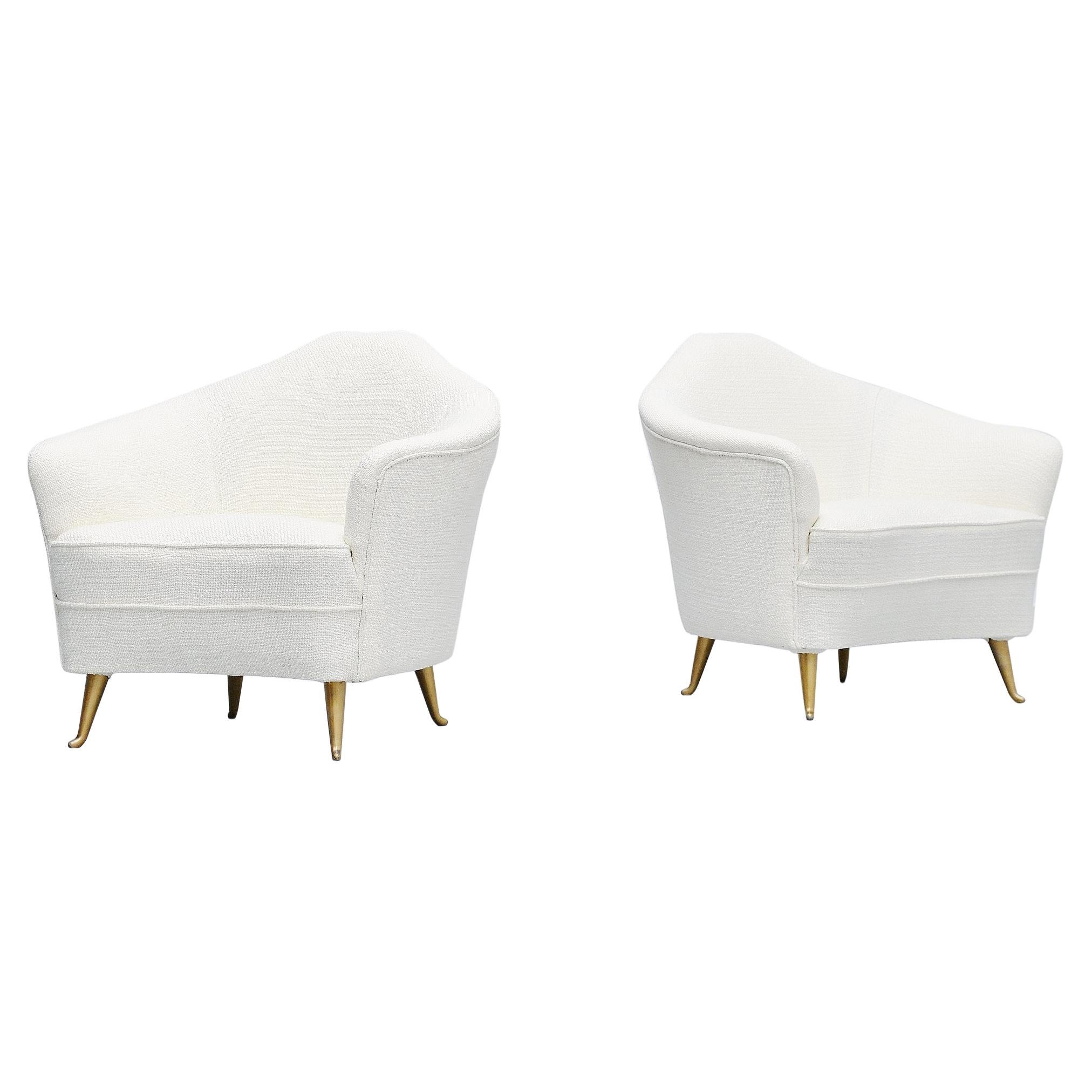 Isa Bergamo Club Chairs Pair, Italy, 1950 For Sale