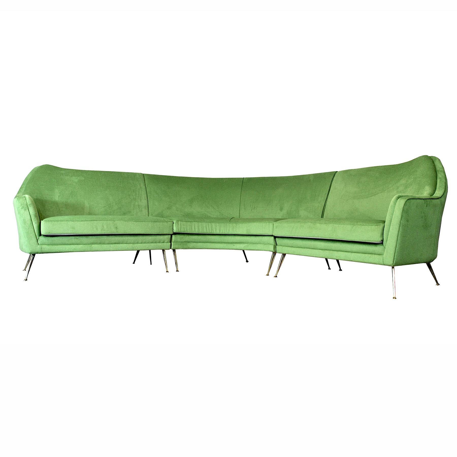 ISA Bergamo Corner Sofa from the 1950s design Gio Ponti  In Good Condition In bari, IT