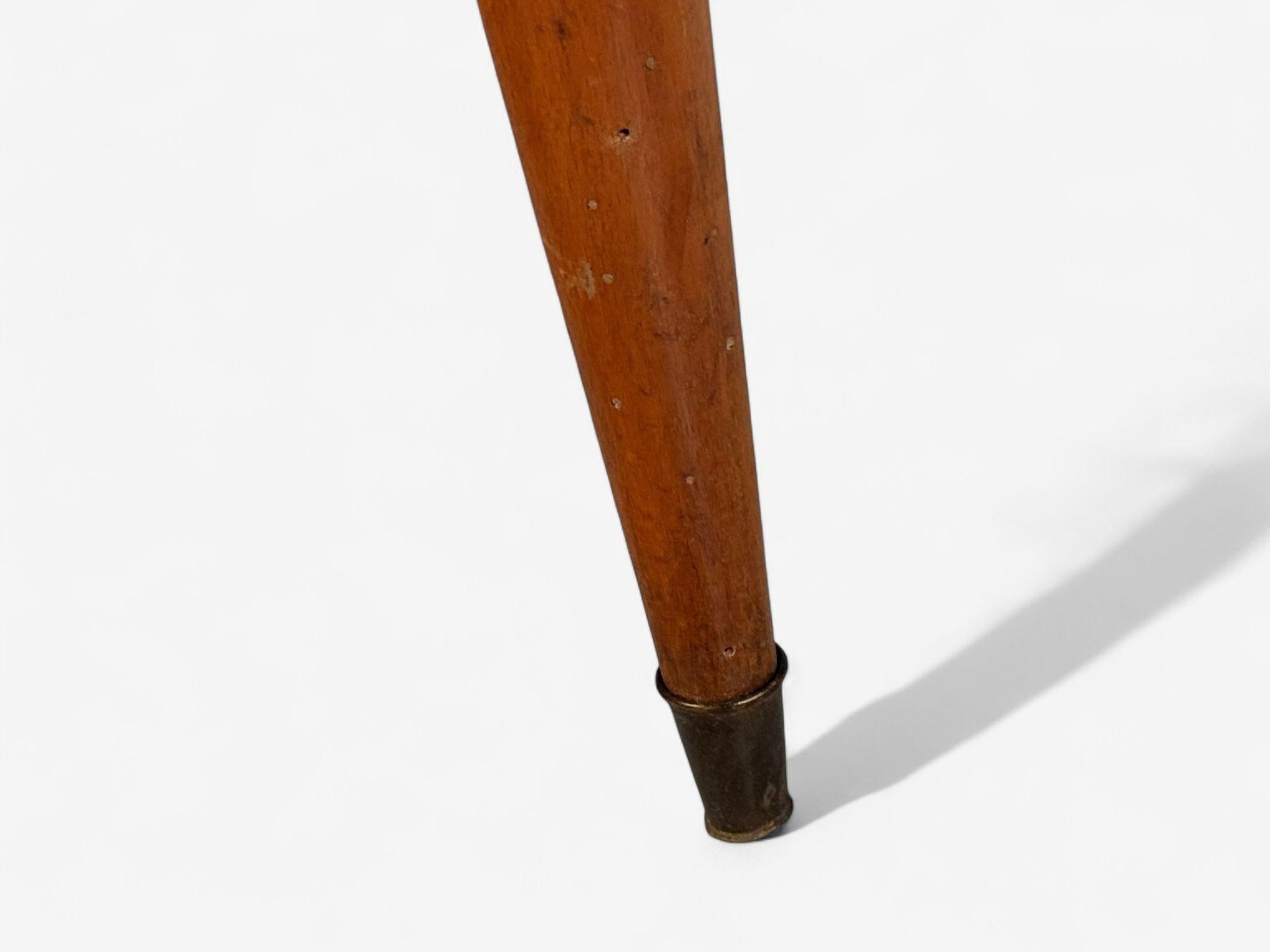 ISA Bergamo, Tela, Madera, Latón, Sillas de salón orgánicas, Italia, años 50 en venta 7