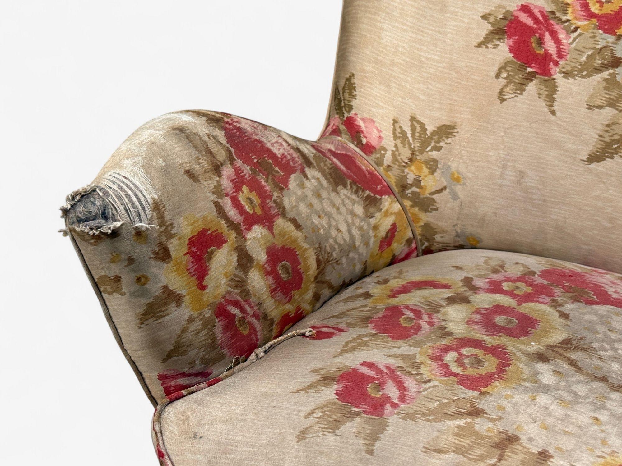 ISA Bergamo, Tela, Madera, Latón, Sillas de salón orgánicas, Italia, años 50 en venta 3