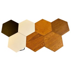 Isa Bergamo for Gio Ponti 1950 7 Haxagonal coffee tables ensemble