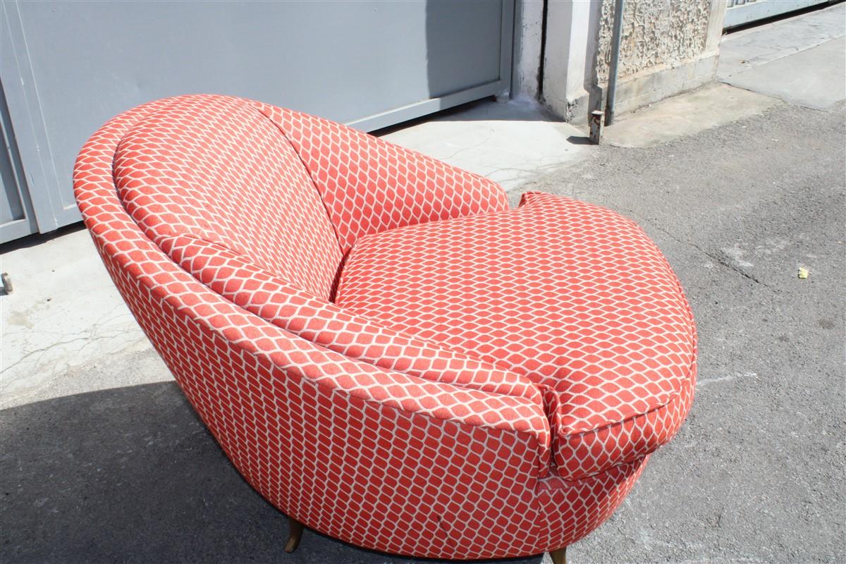Isa Bergamo Gio Ponti Style Armchair Made in Italy 1950s Original Fabric For Sale 1