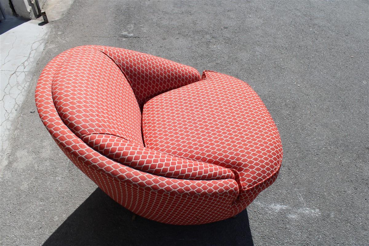 Isa Bergamo Gio Ponti Style Armchair Made in Italy 1950s Original Fabric For Sale 4