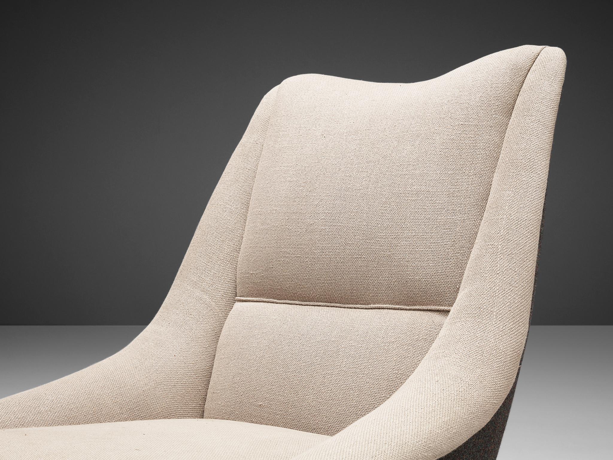 Mid-20th Century ISA Bergamo Highback Lounge Chair with Brass Feet