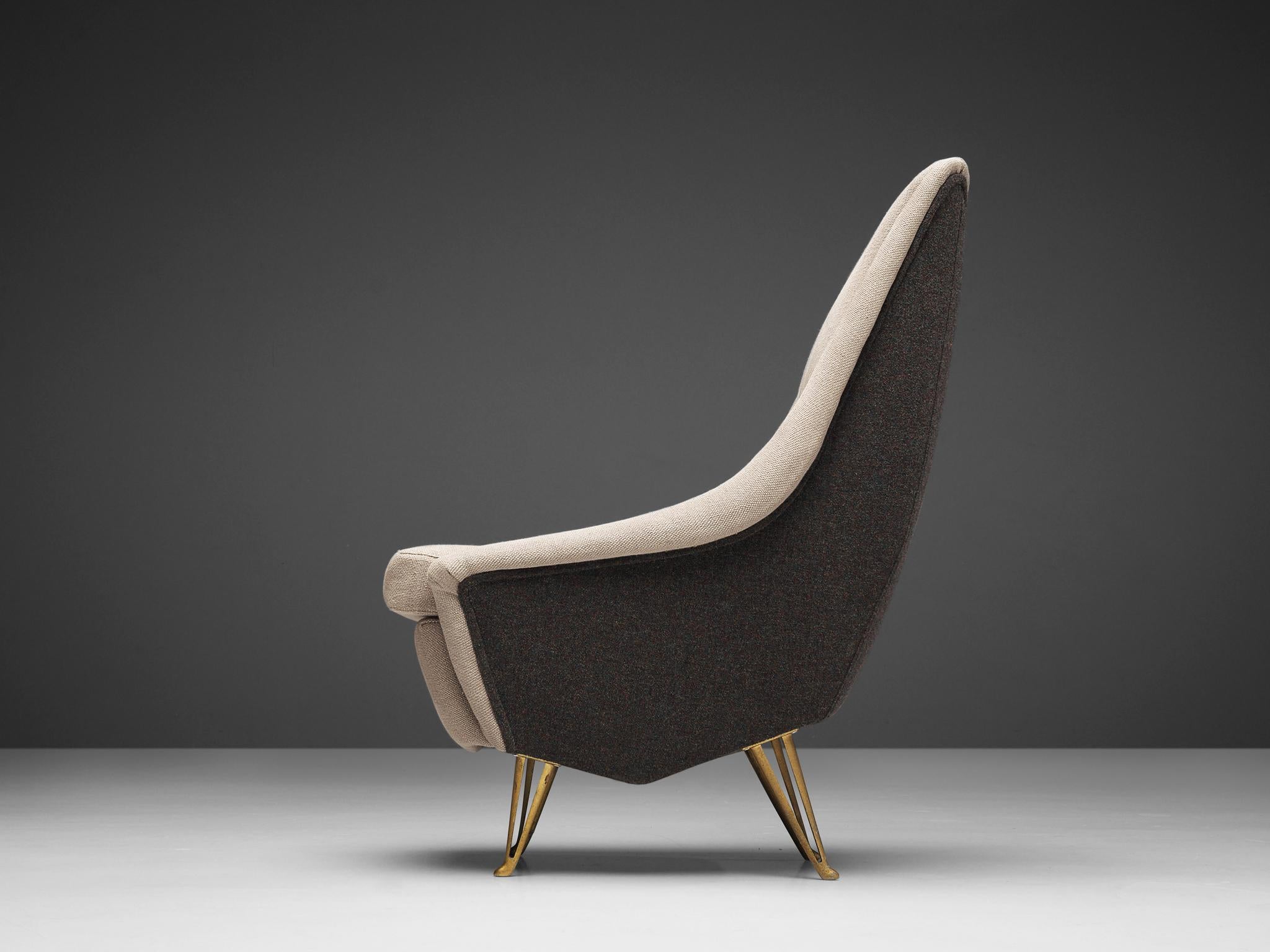 ISA Bergamo Highback Lounge Chair with Brass Feet 1