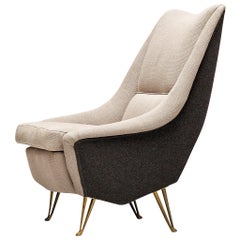 ISA Bergamo Highback Lounge Chair with Brass Feet