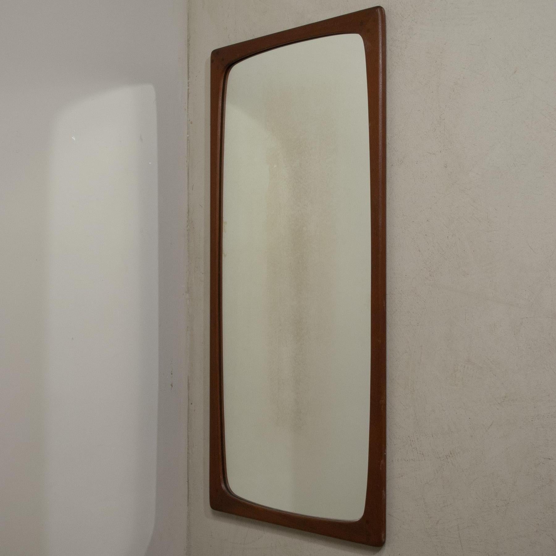 Mid-Century Modern Isa Bergamo Italian Design Teak Mirror For Sale
