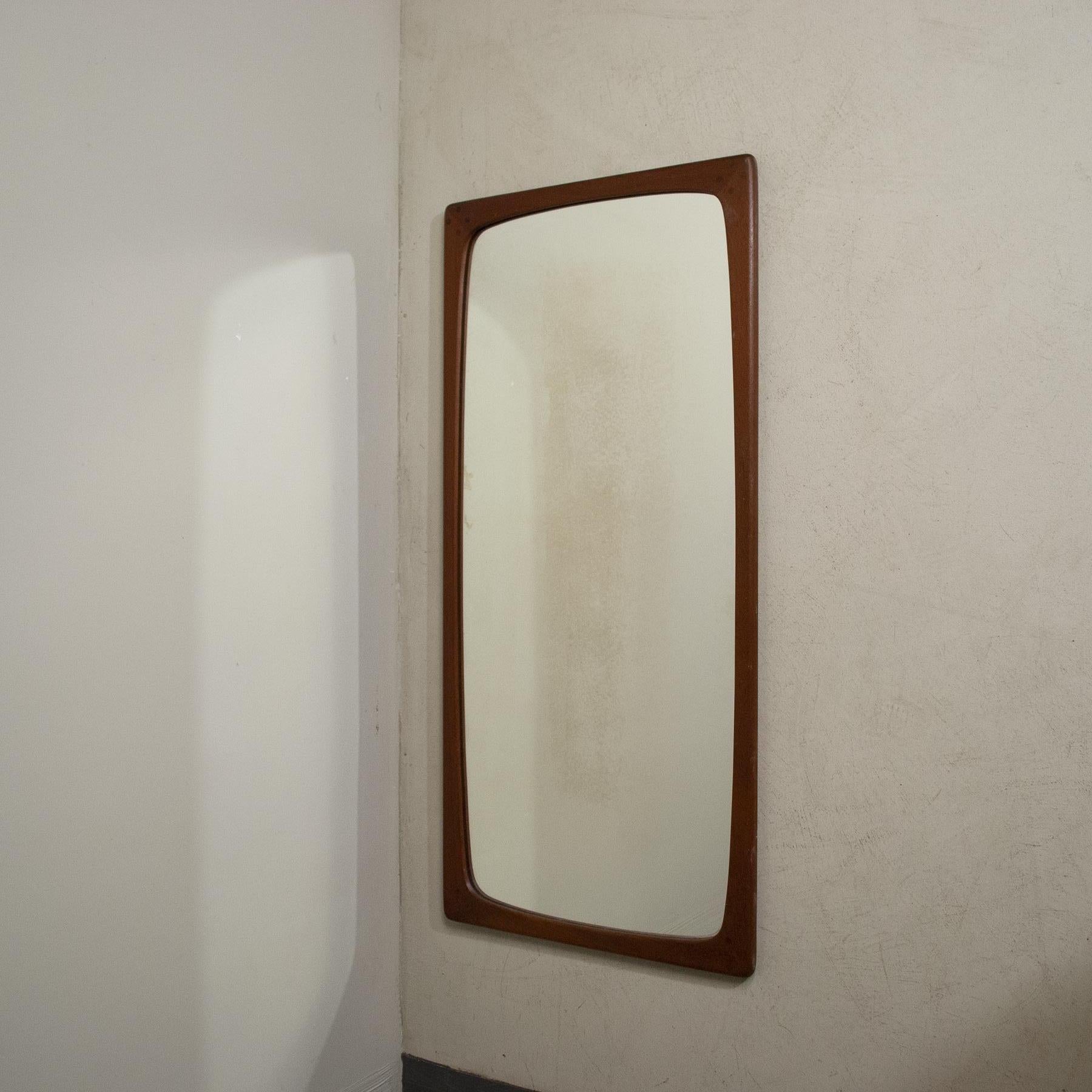 Danish Isa Bergamo Italian Design Teak Mirror For Sale