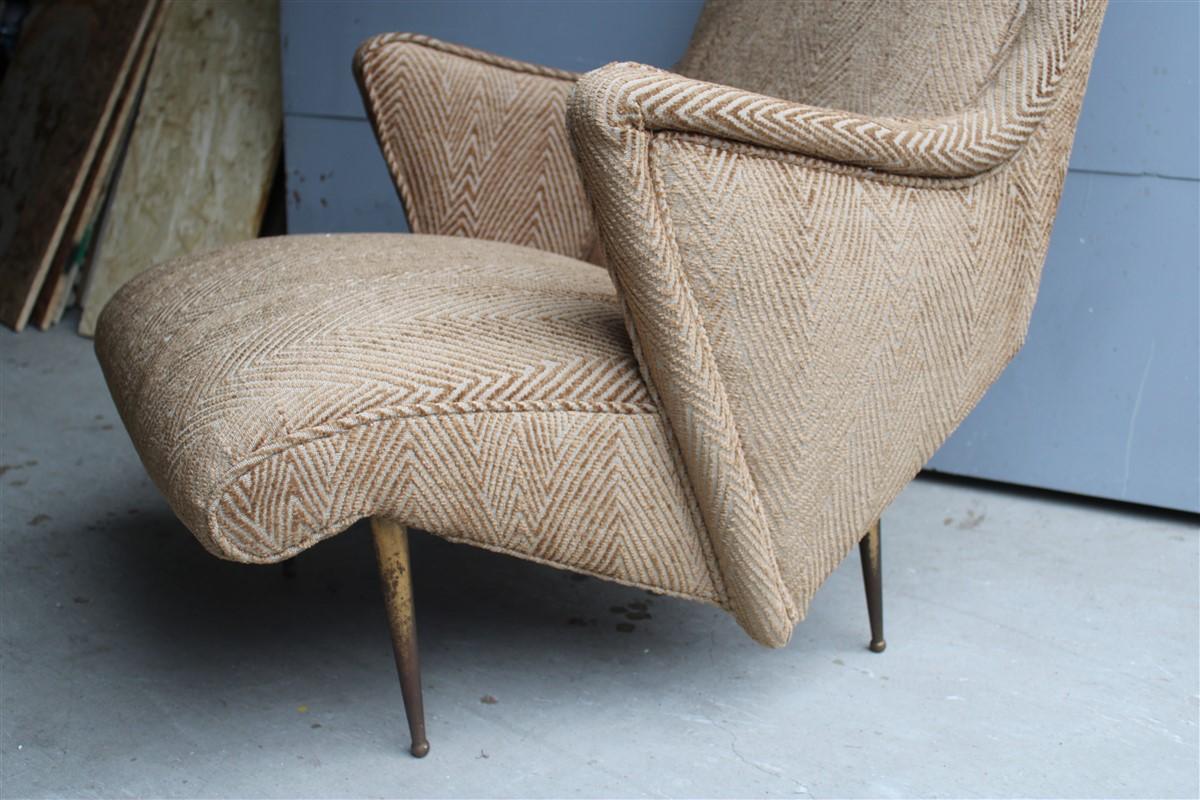 ISA Bergamo fauteuils italiens du milieu du siècle en velours doré, années 1950  en vente 5
