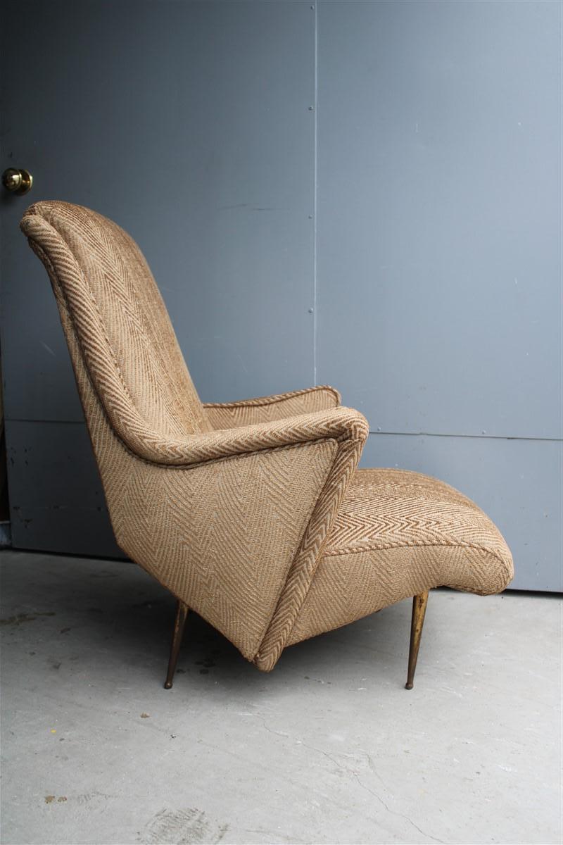 ISA Bergamo Italian midcentury armchairs velvet gold old, 1950s.