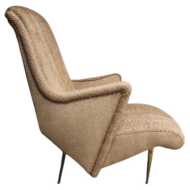 ISA Bergamo fauteuils italiens du milieu du siècle en velours doré, années 1950 