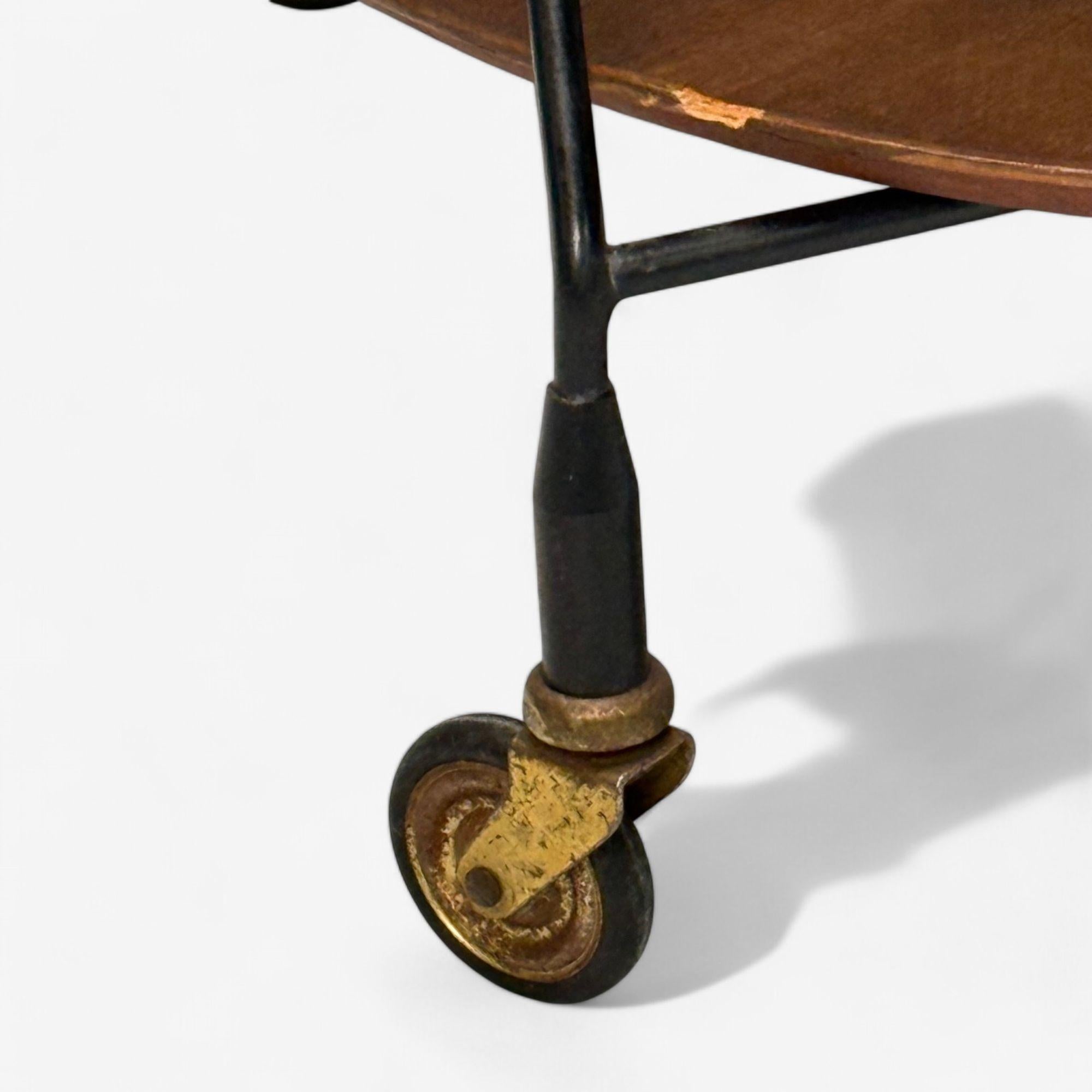 ISA Bergamo, Italian Mid-Century Modern, Collapsible Bar Cart, Teak, 1950s 2