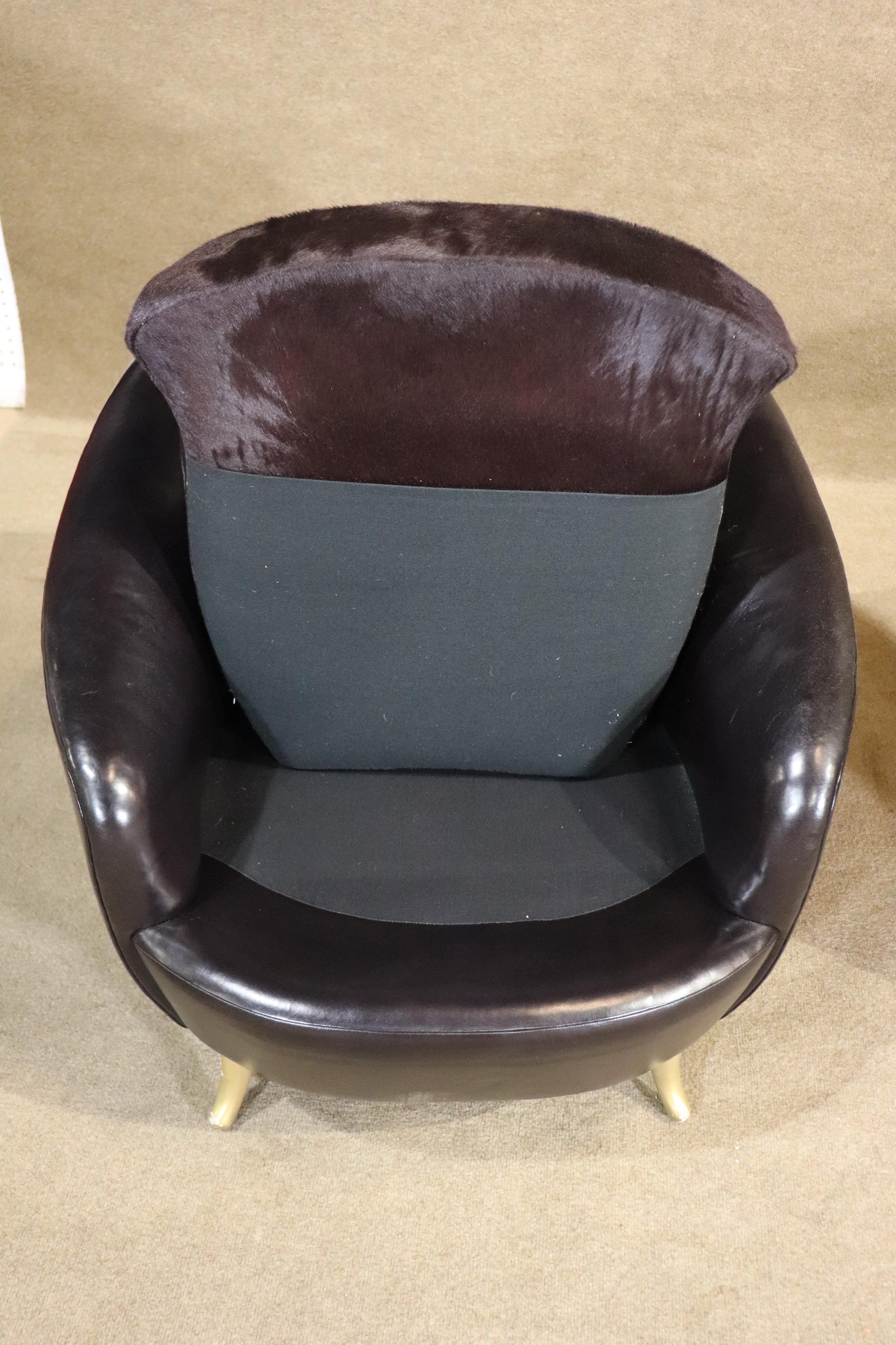 Isa Bergamo Leather & Hide Tub Chairs For Sale 4