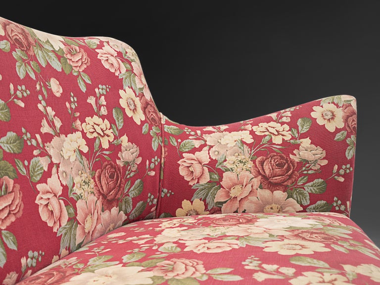 ISA Bergamo Sofa in Red Floral Fabric at 1stDibs red floral sofa