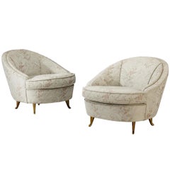 Isa Bergamo Mid-Century Modern Italian Pair of Lounge Chairs