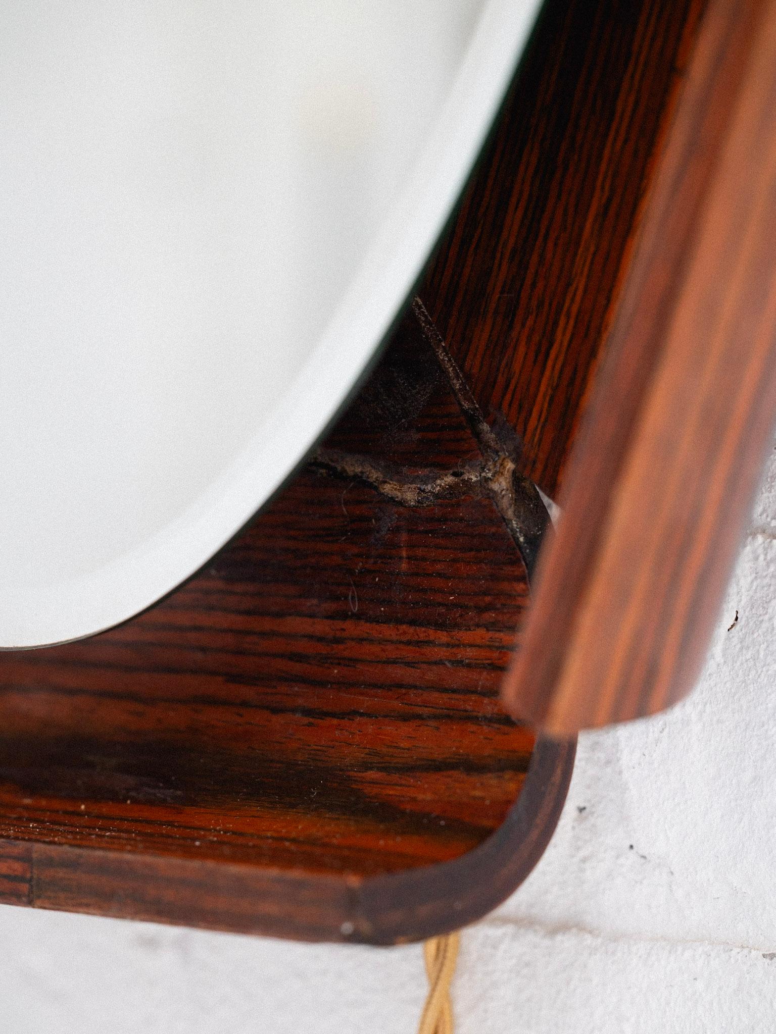 20th Century i.s.a. Bergamo Mid Century Rosewood Light Up Mirror