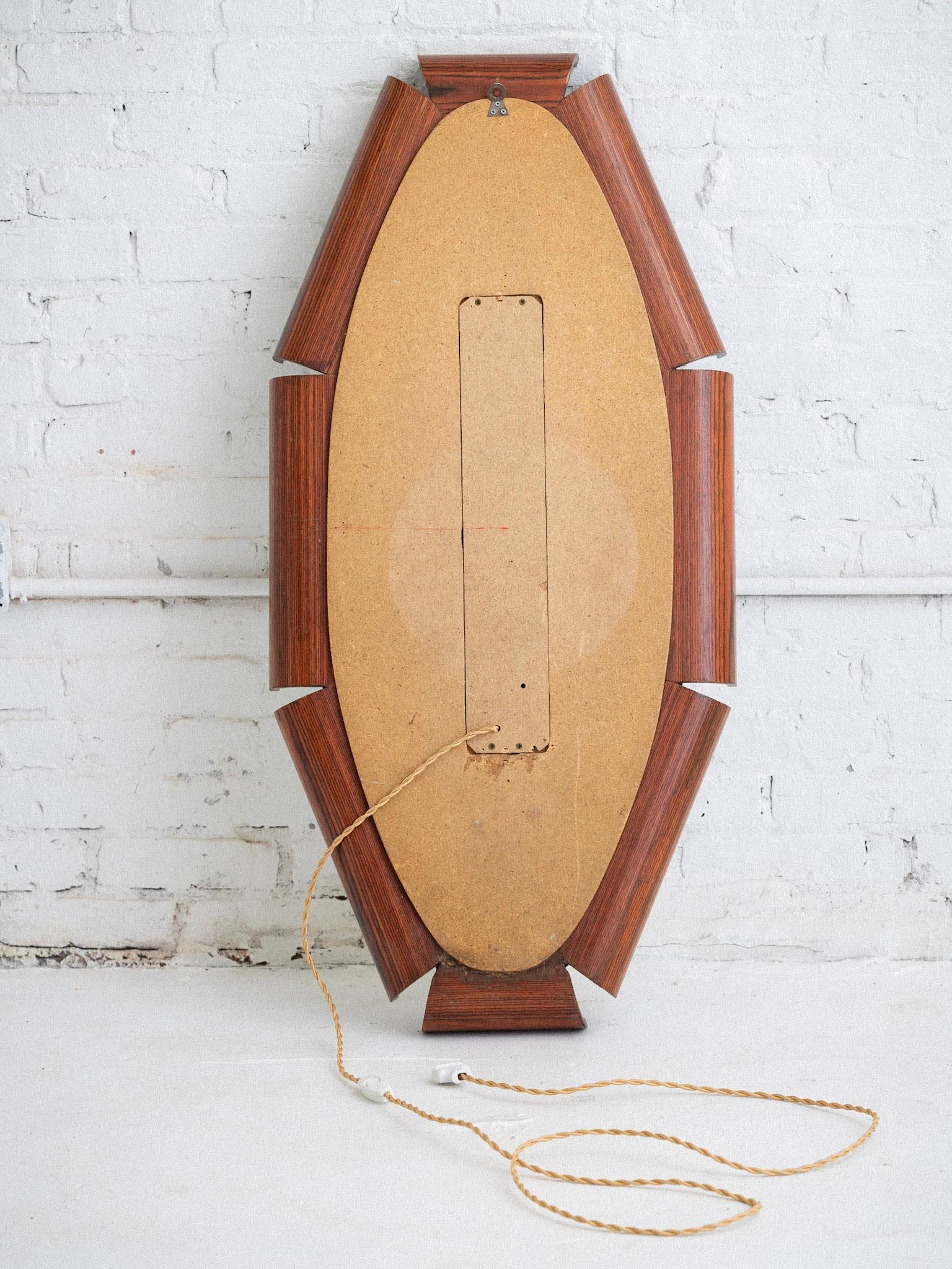 i.s.a. Bergamo Mid Century Rosewood Light Up Mirror 2