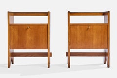 ISA Bergamo, Nightstands, Wood, Glass, Brass, Italy, 1950s