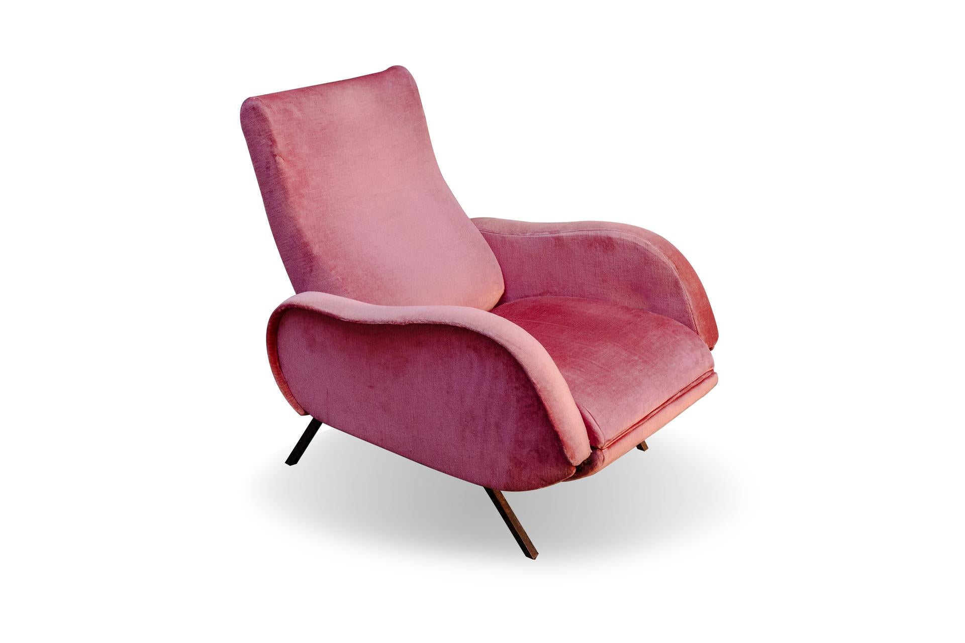 pink velvet recliner