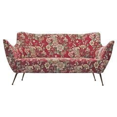 ISA Bergamo-Sofa aus rotem geblümtem Stoff