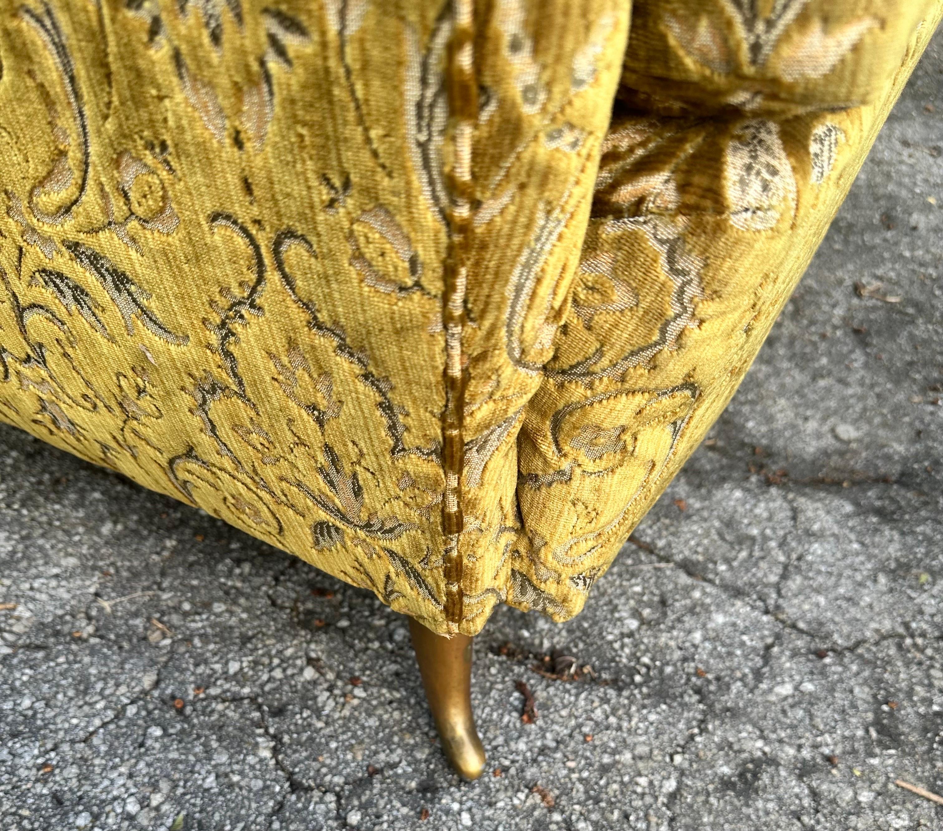 ISA Bergamo High Back Lounge Chair with Ottoman, Italy 1950s.
Original Genova Velvet, in good condition.
Ottoman Size : 18 /16 /15