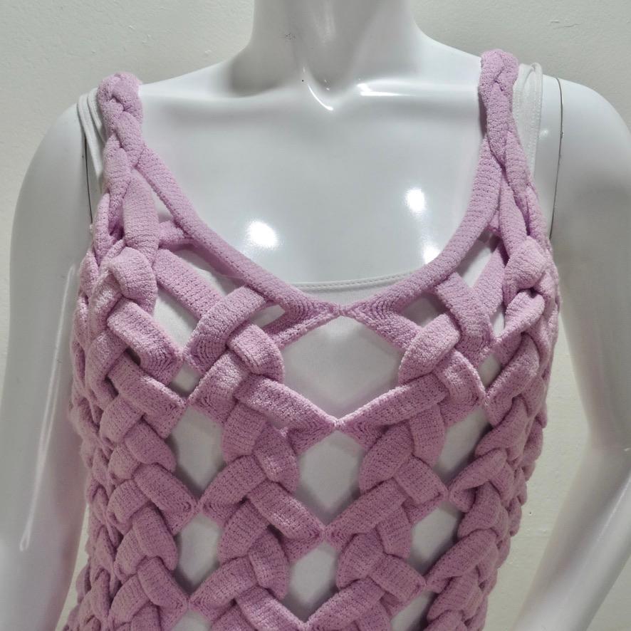 Gray Isa Boulder Purple Knit Dress For Sale
