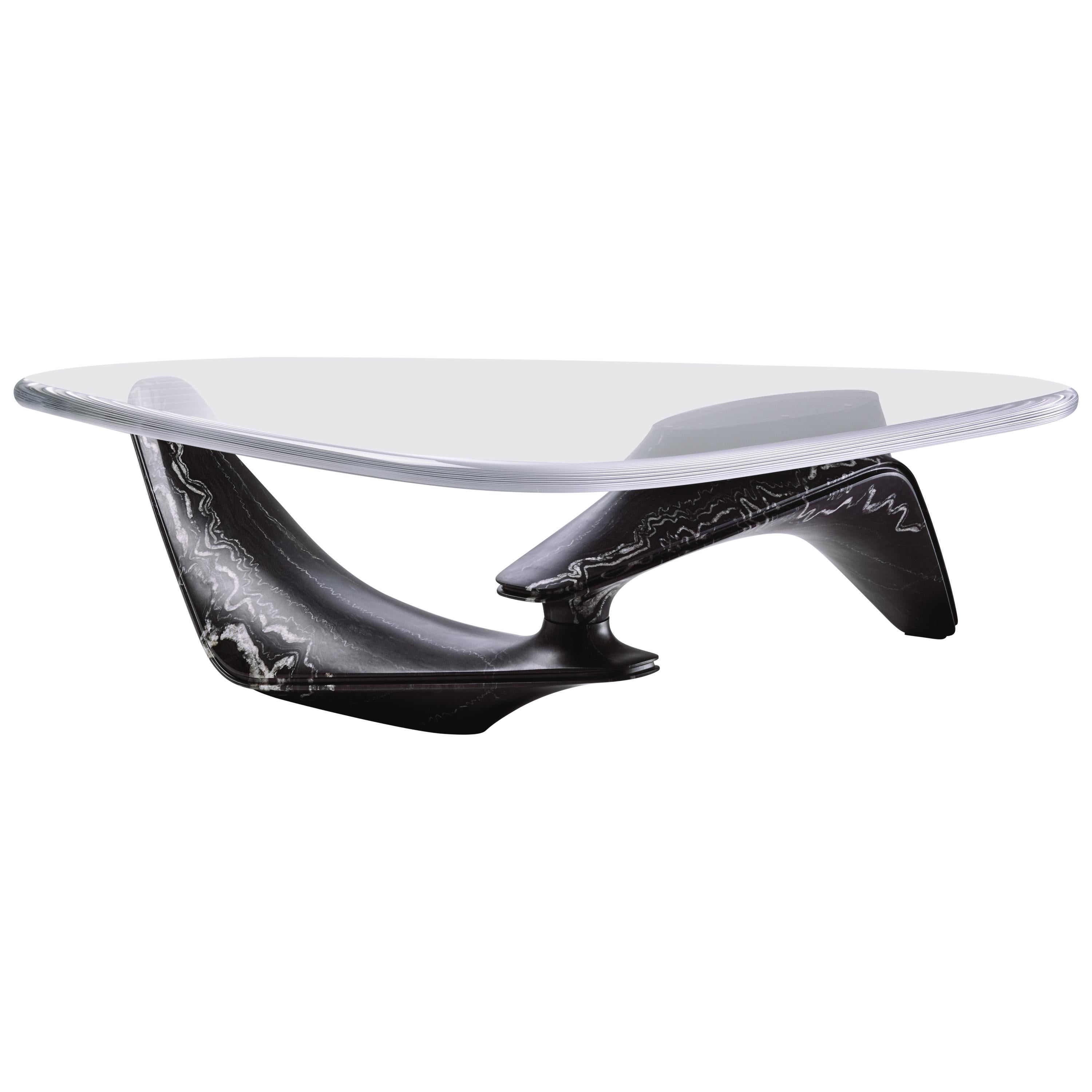 Marble Coffee Table in Marquina Nero Marble by Designer Ora Ito For Sale