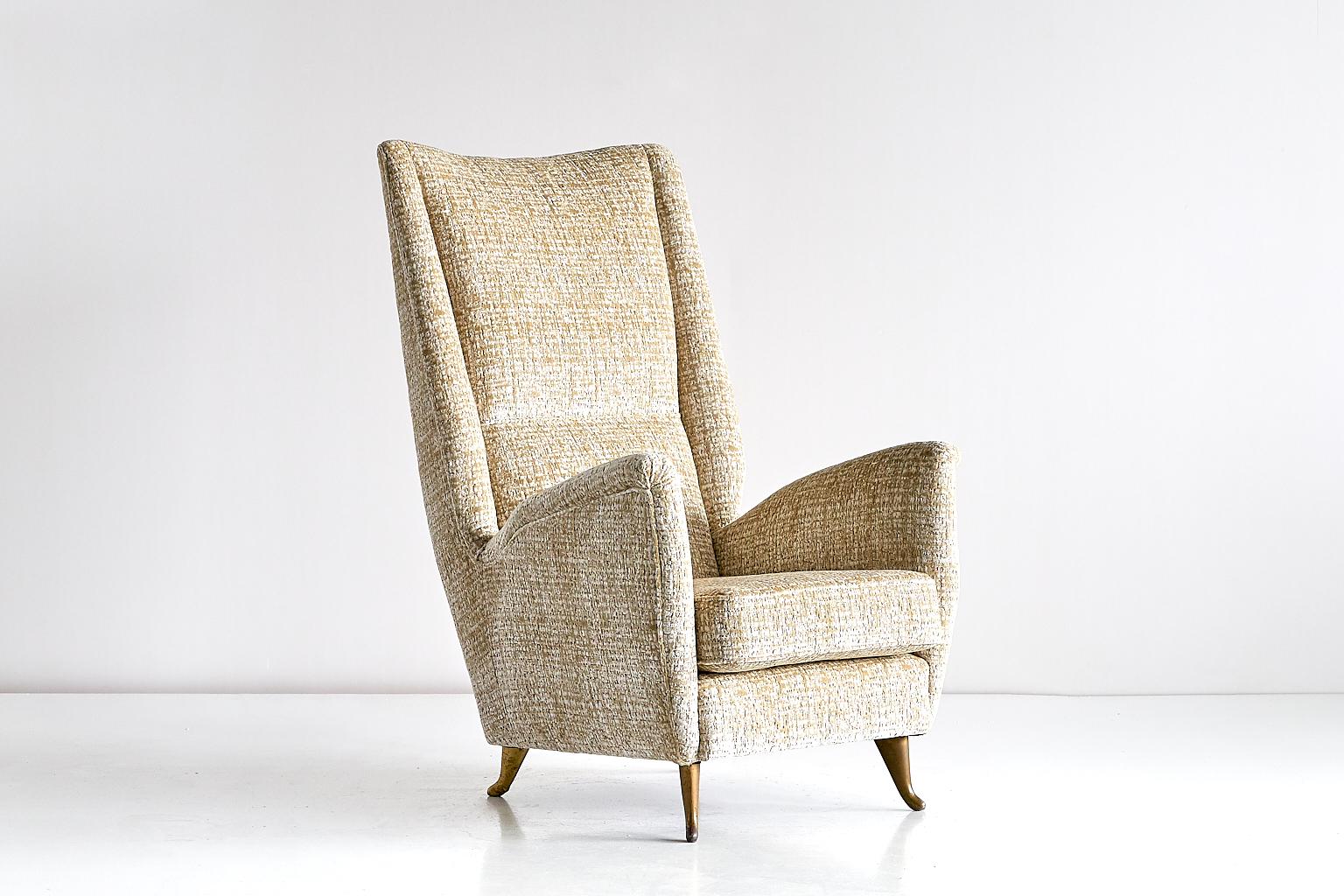 Mid-Century Modern ISA High Back Armchair Attributed to Gio Ponti, Italy, 1950s