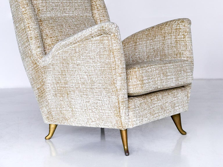 Mid-20th Century ISA High Back Armchair Attributed to Gio Ponti, Italy, 1950s