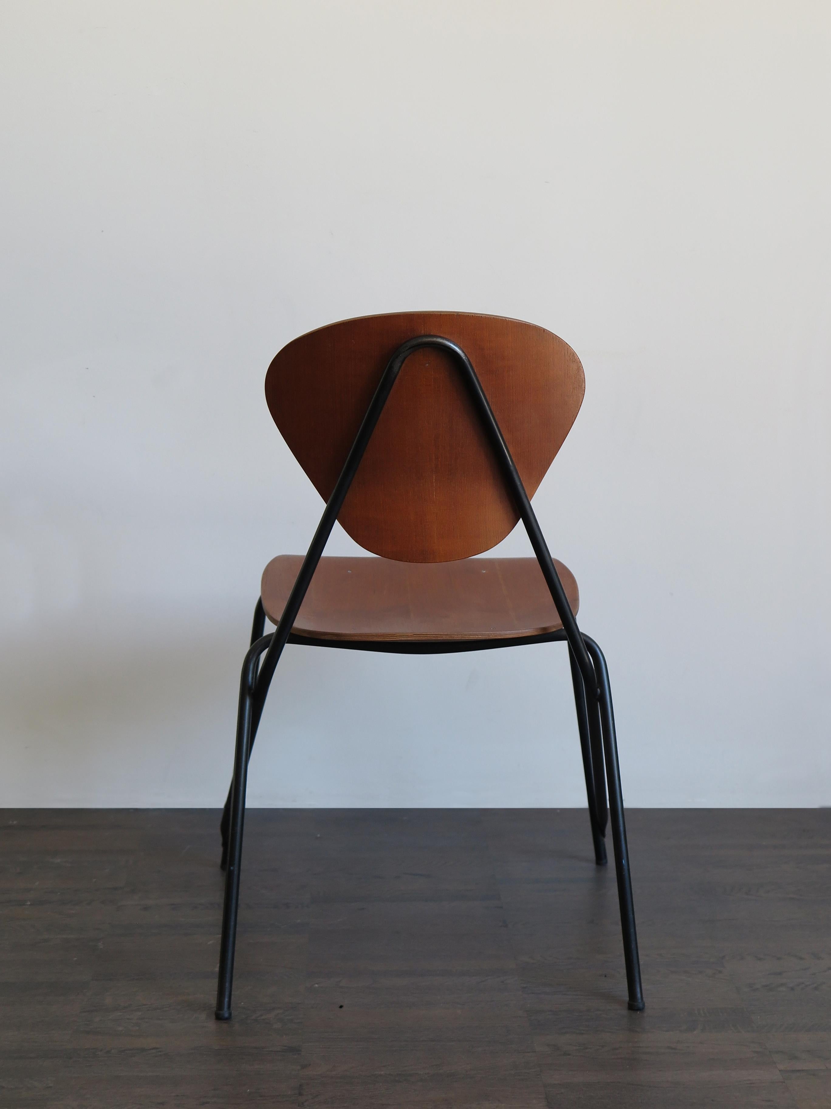 Isa Midcentury Modern Design Italian Teak Dining Chairs, 1960s 1