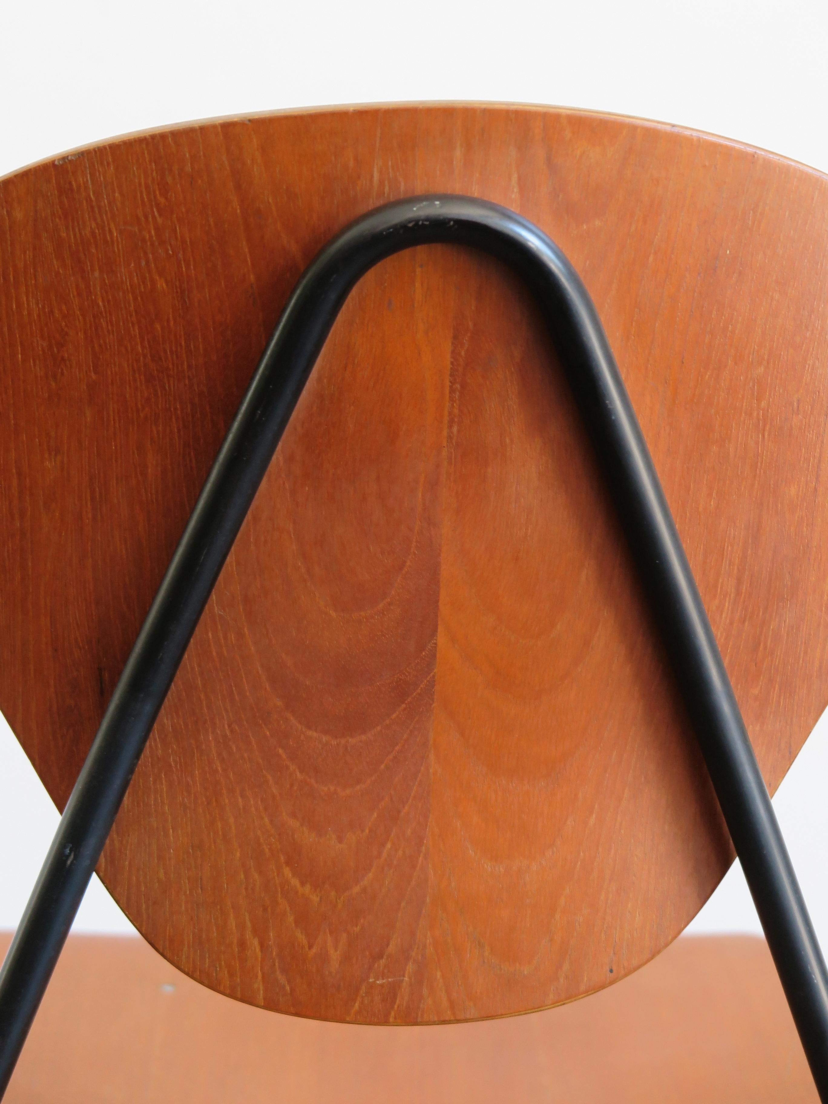 Isa Midcentury Modern Design Italian Teak Dining Chairs, 1960s 6