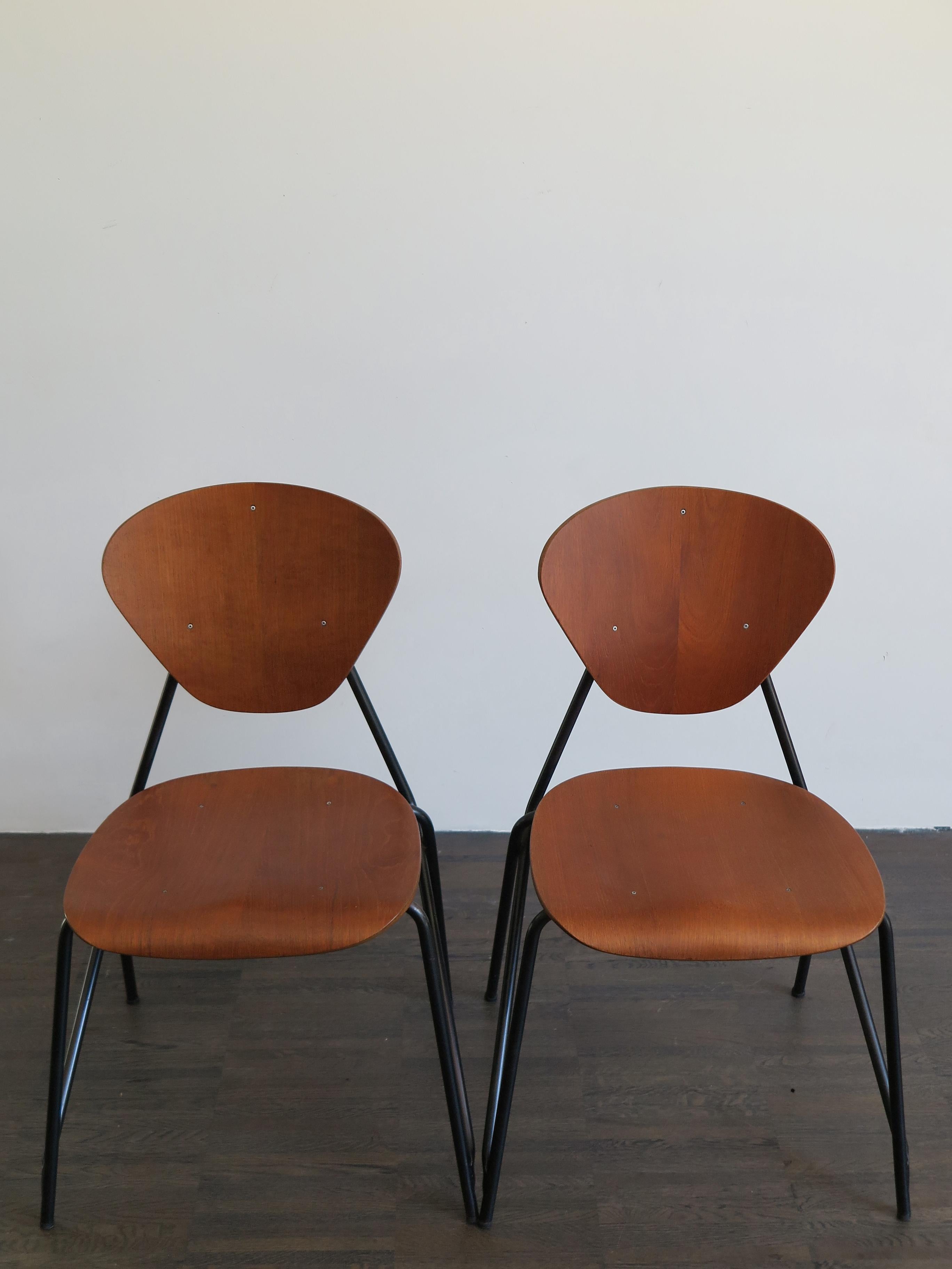 Mid-Century Modern Isa Midcentury Modern Design Italian Teak Dining Chairs, 1960s