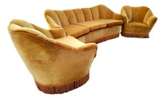 Retro I.S.A. - complete living room sofa and pair of armchairs ISA production 1960s 