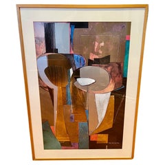 Isa Van Der Zee Silver columns Original Lithograph large Framed listed Artist