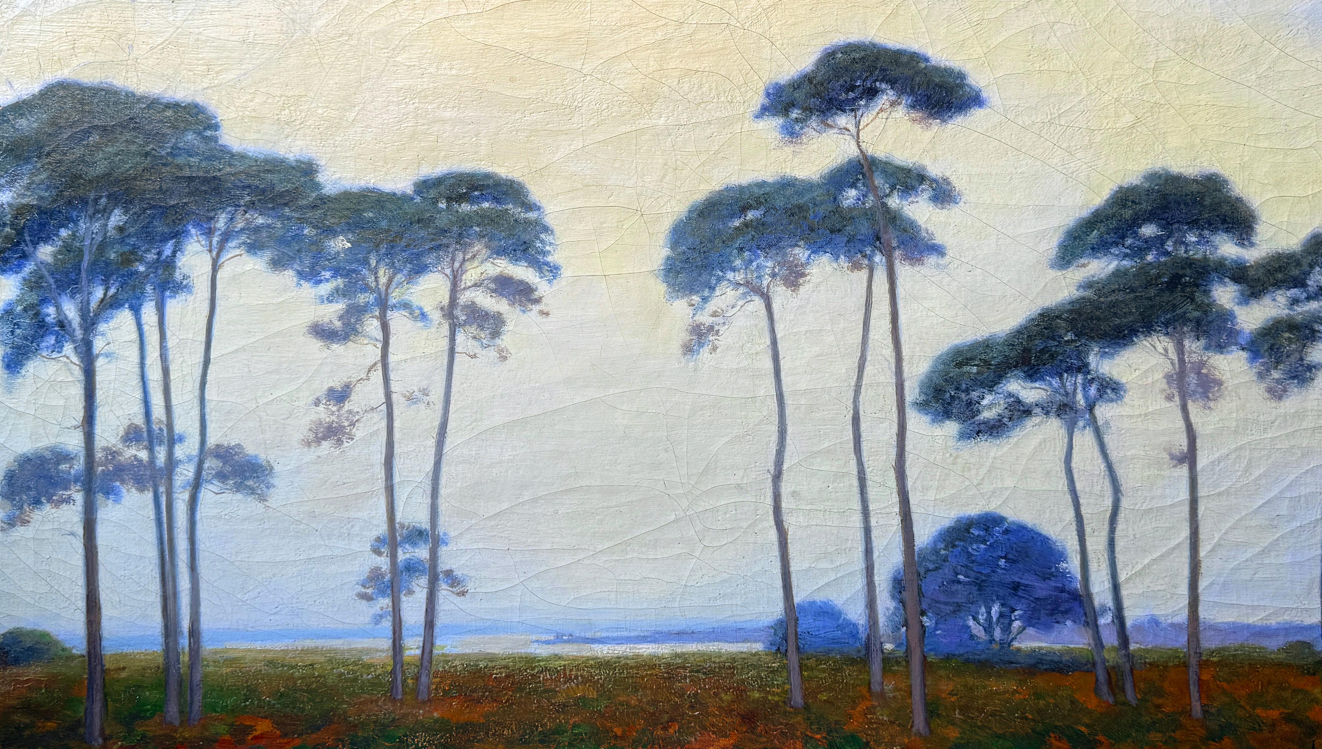 Atardecer en las dunas de Hossegor Francia S. XIX Óleo original de Issaac A. Josephi - Painting de Isaac A. Josephi 