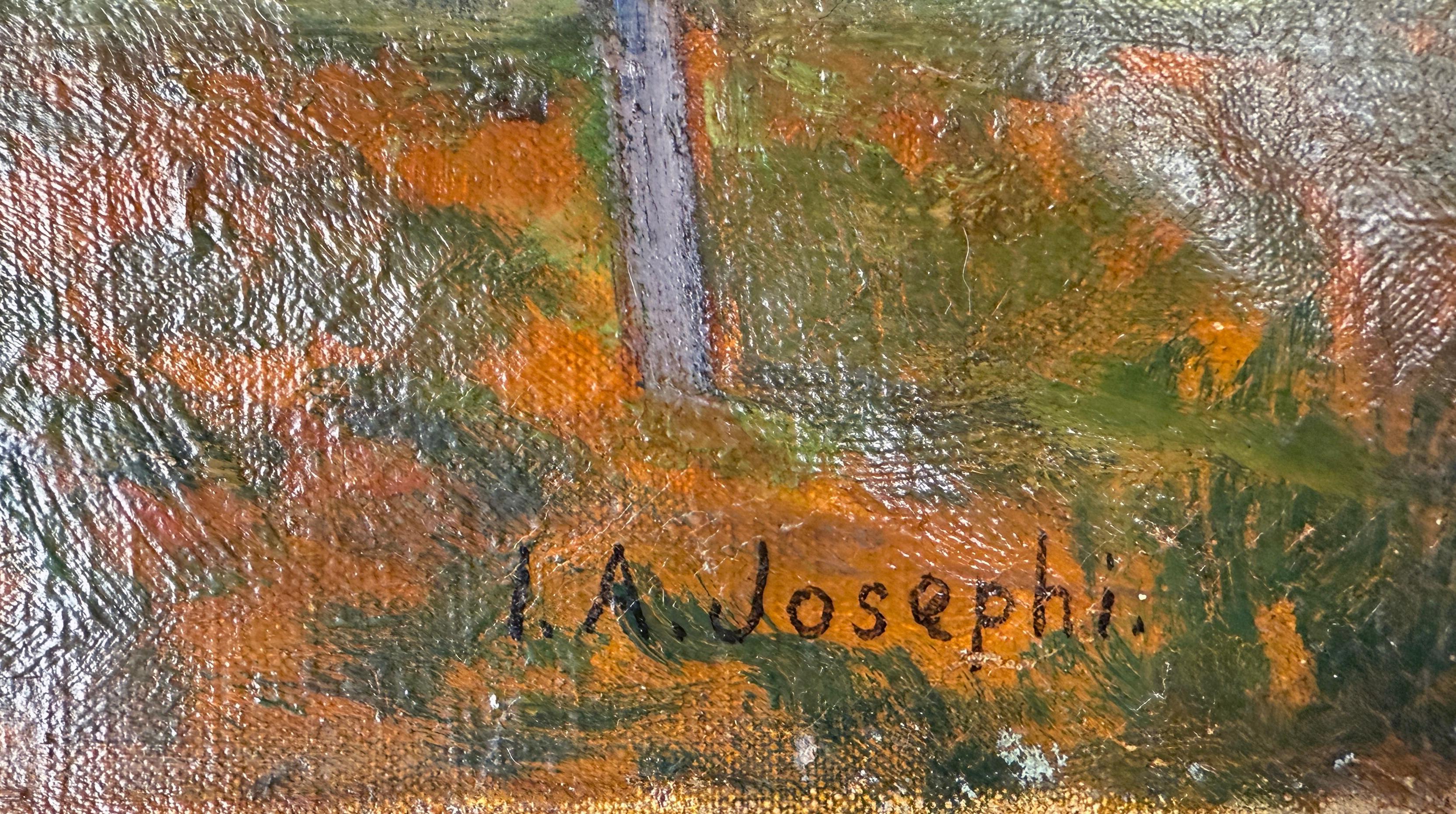 Atardecer en las dunas de Hossegor Francia S. XIX Óleo original de Issaac A. Josephi en venta 1