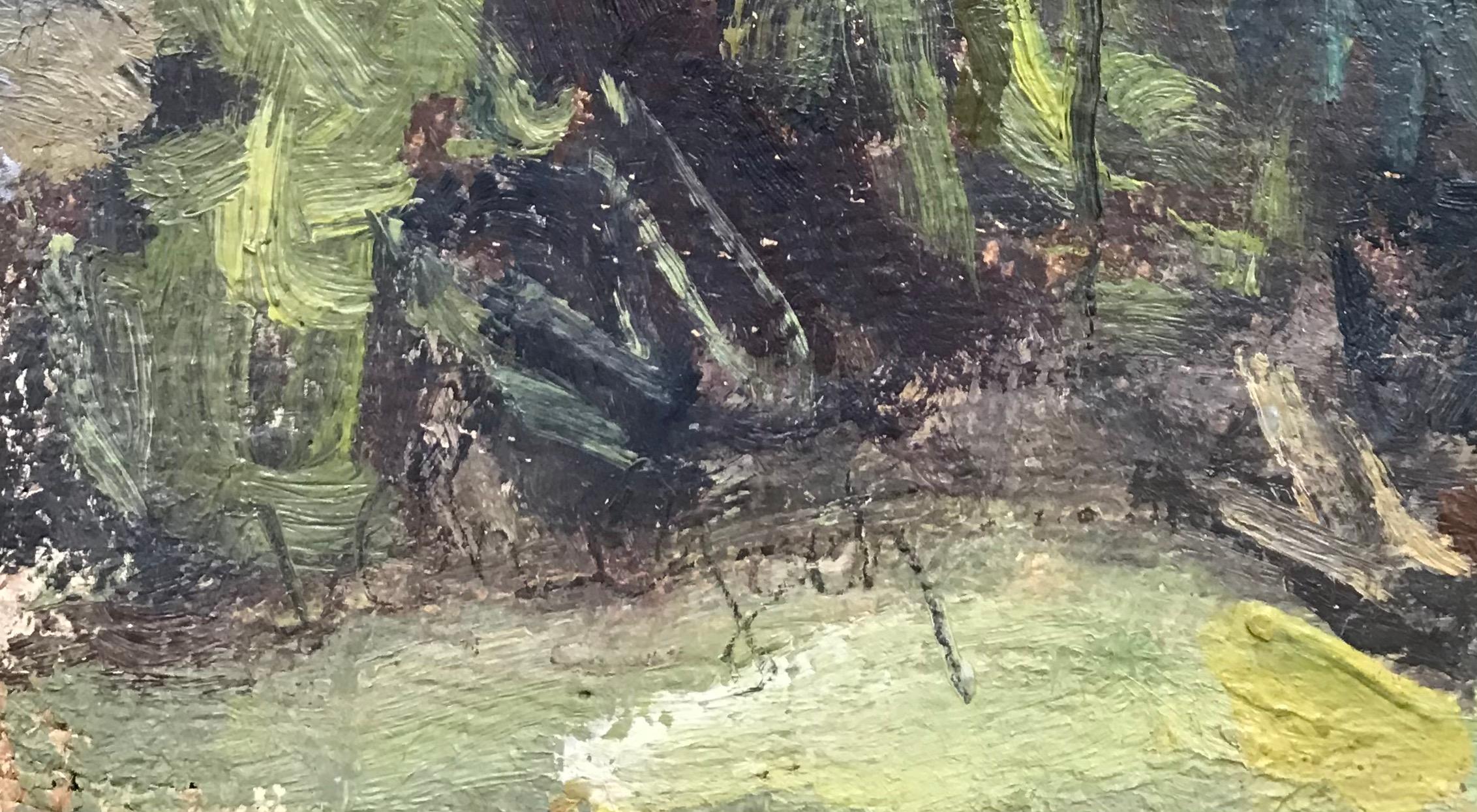 Das Parkhaus von I. Ch. Goetz - Öl auf Leinwand 46x55 cm (Moderne), Painting, von Isaac Charles Goetz