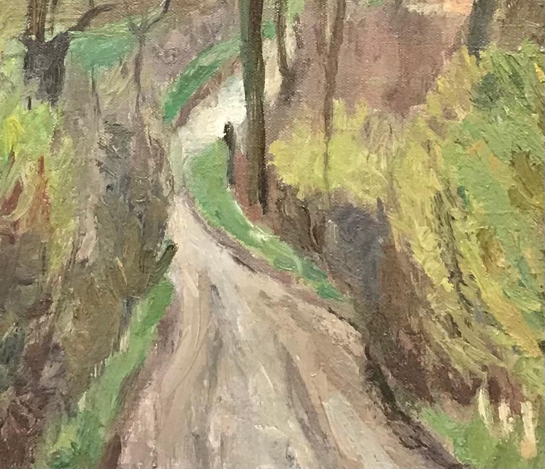 The path by I. Ch. Goetz - Oil on canvas 38x46 cm - Modern Painting by Isaac Charles Goetz
