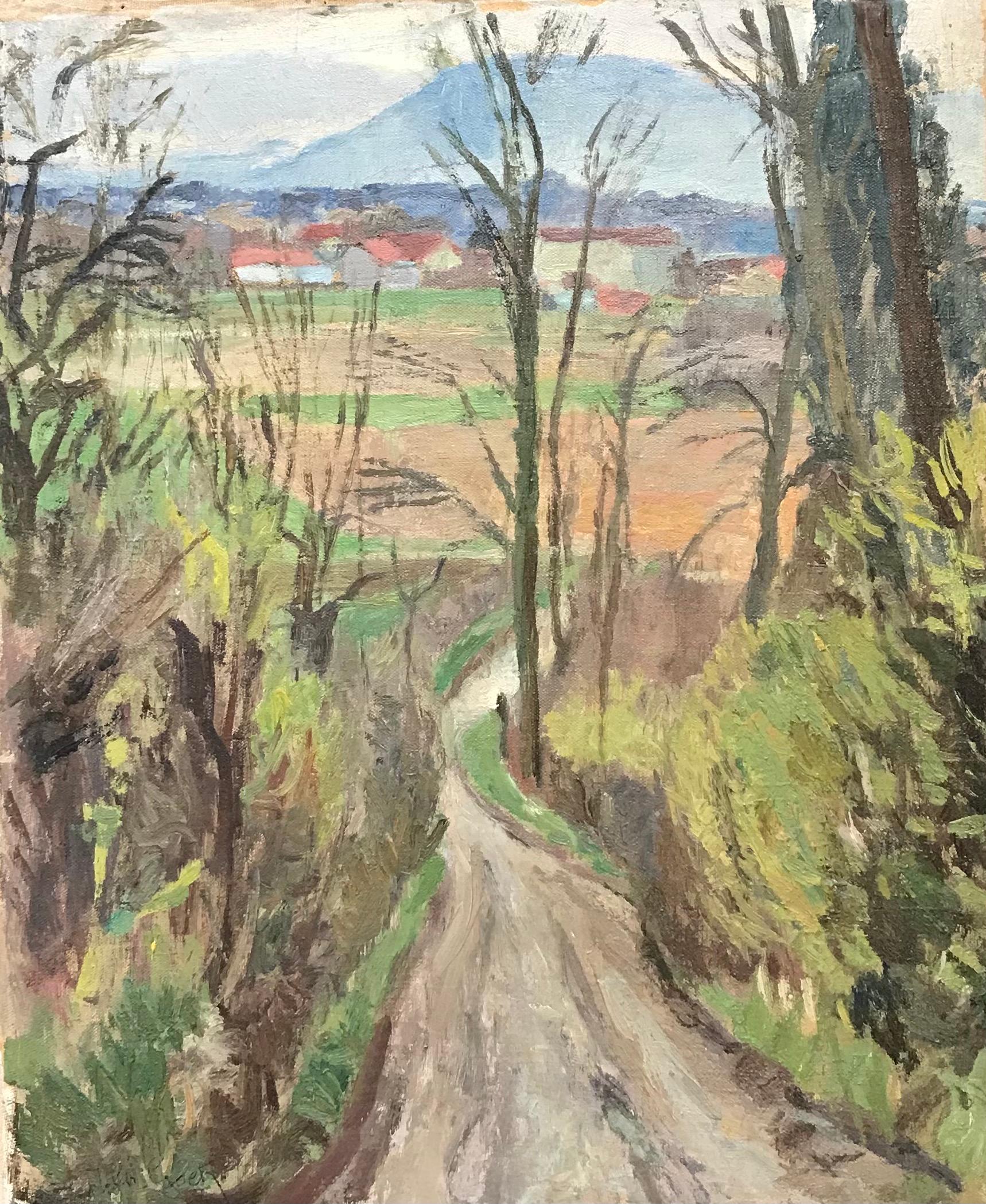 Isaac Charles Goetz Landscape Painting - The path by I. Ch. Goetz - Oil on canvas 38x46 cm