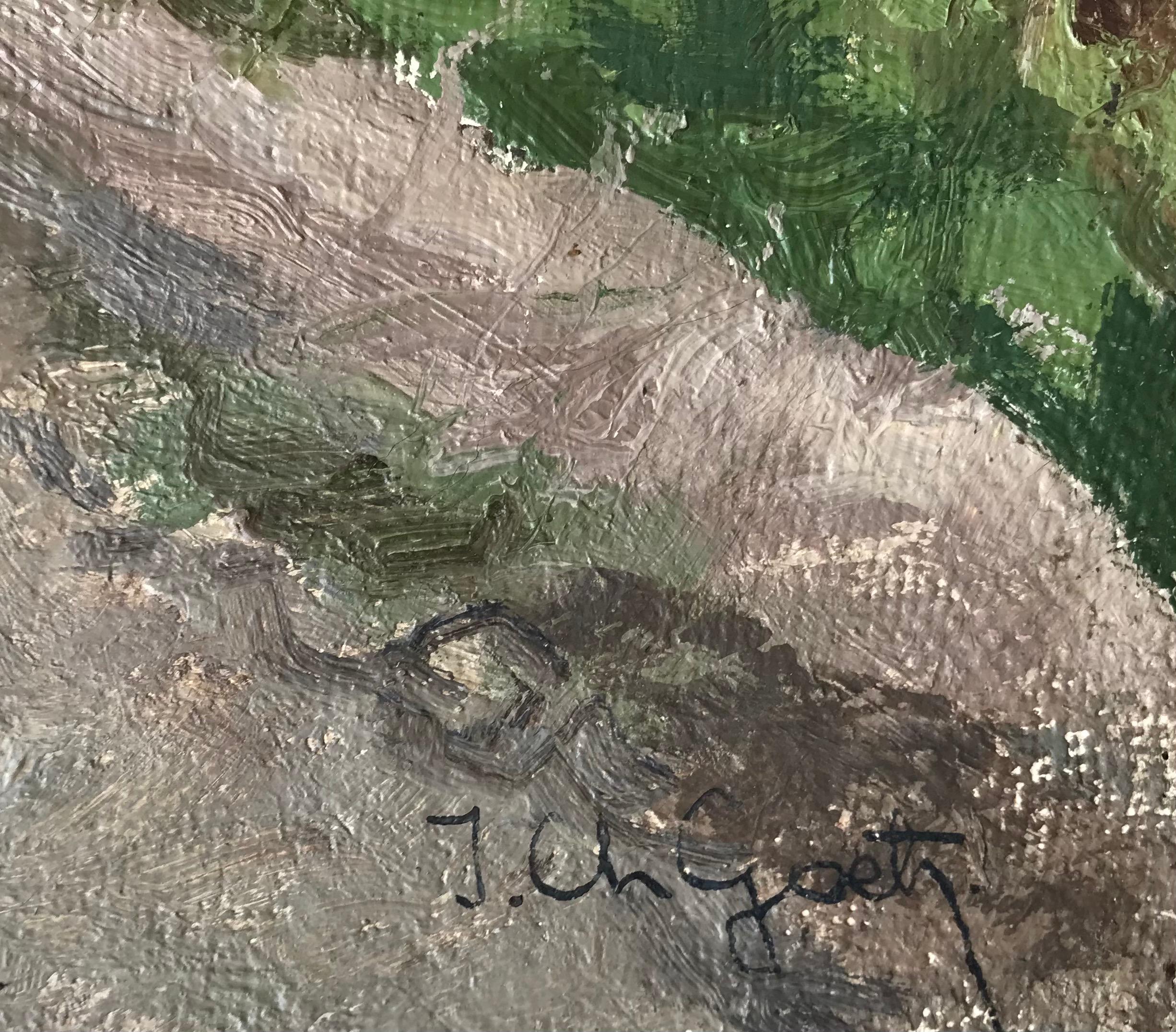 À travers les champs et les vues de montagnes par I. Ch. Goetz - Huile sur toile 50x61 cm - Moderne Painting par Isaac Charles Goetz