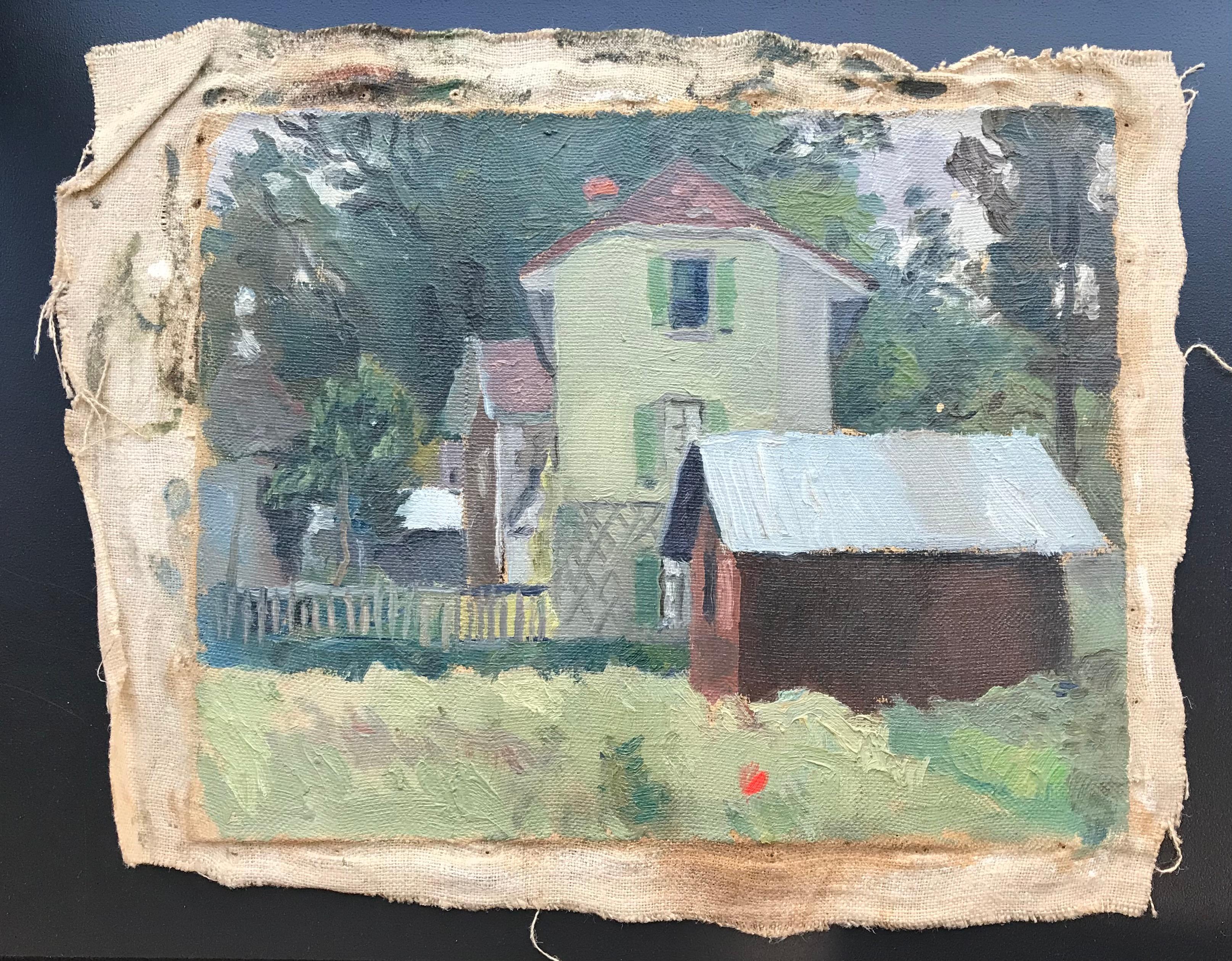 Villa by I. Ch. Goetz - Oil on canvas 41x32 cm - Painting by Isaac Charles Goetz