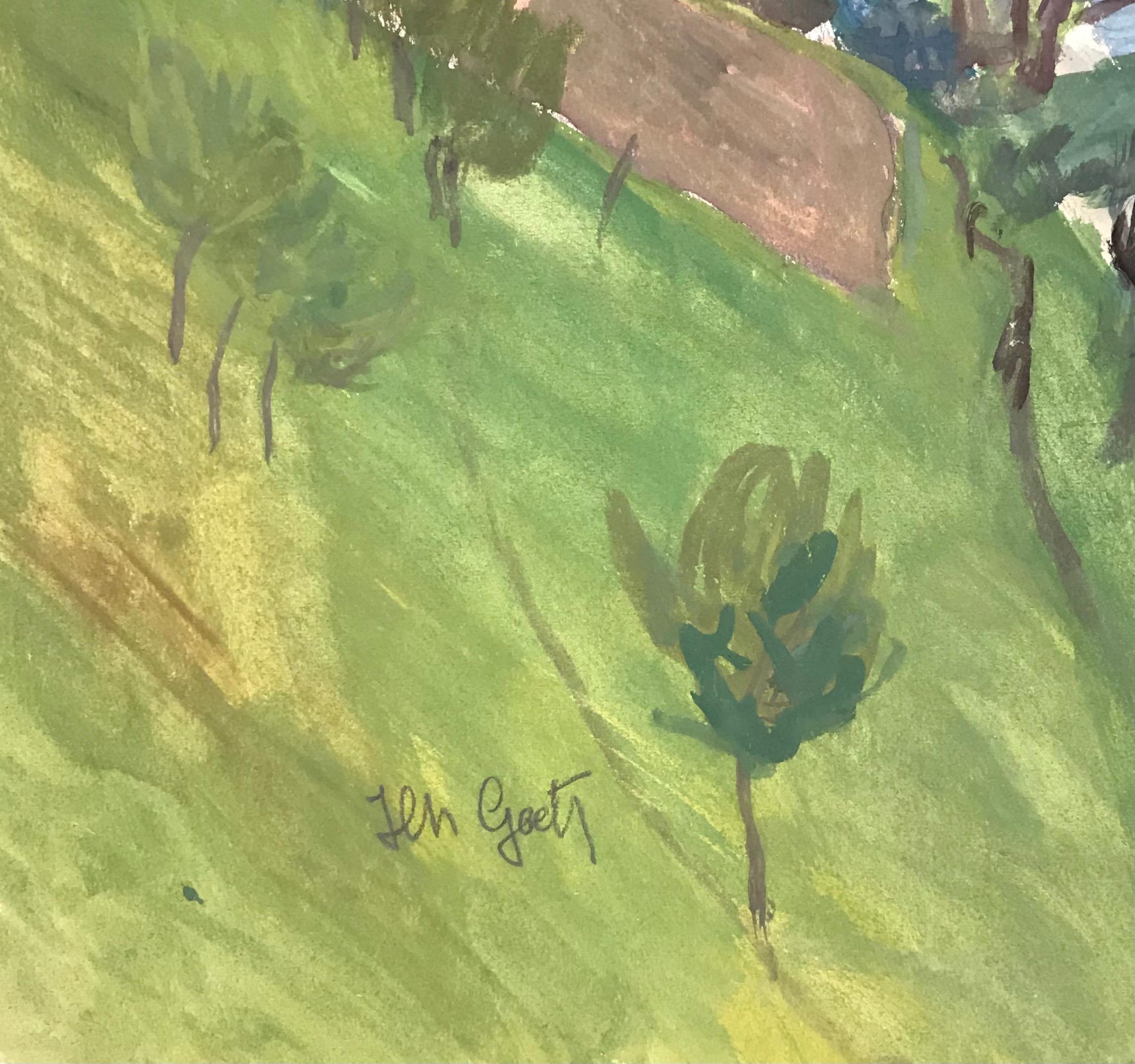 Watercourse von I. Ch. Goetz - Aquarell auf Papier 36x45 cm (Moderne), Painting, von Isaac Charles Goetz