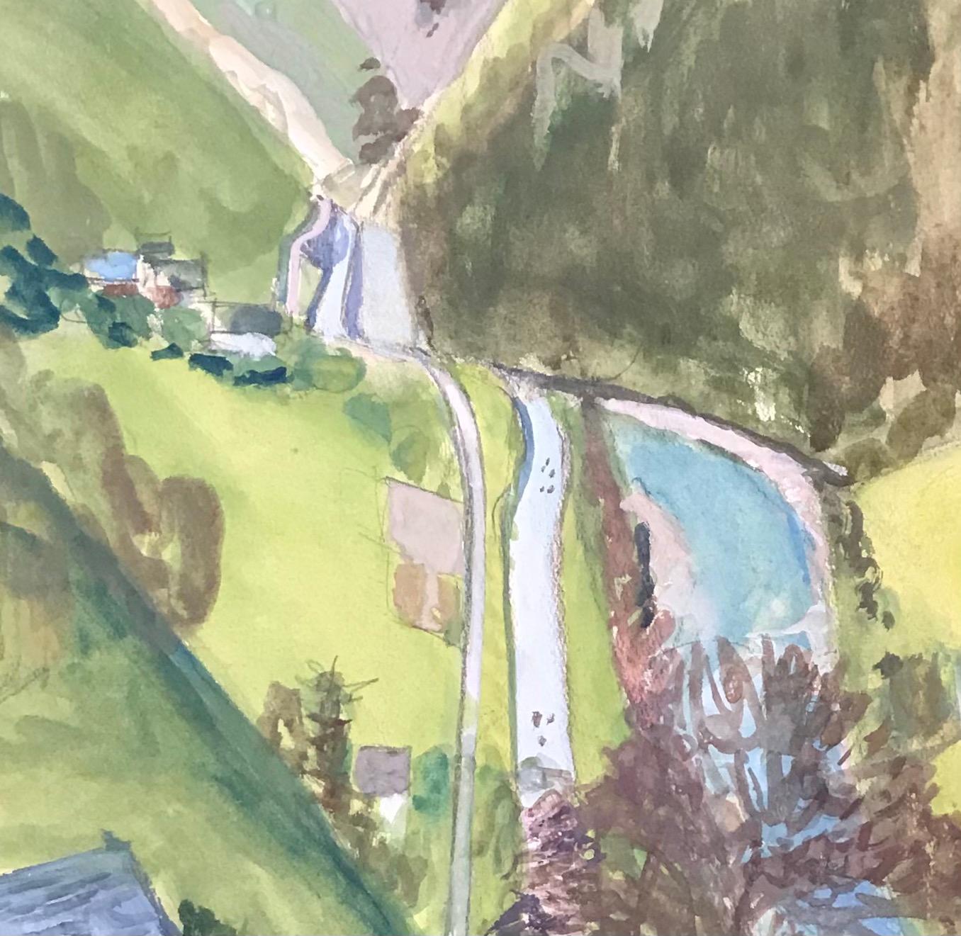 Watercourse by I. Ch. Goetz - Watercolor on paper 36x45 cm - Modern Painting by Isaac Charles Goetz