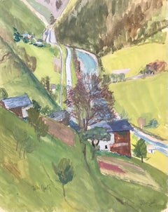 Watercourse by I. Ch. Goetz - Watercolor on paper 36x45 cm