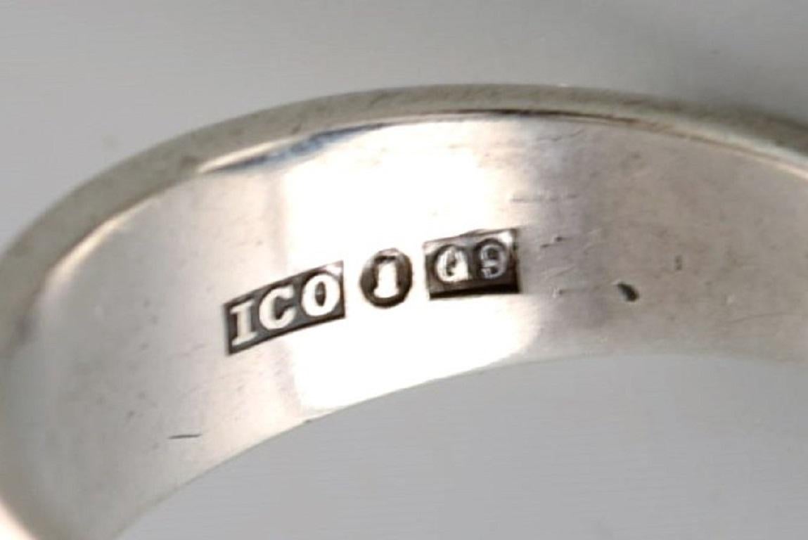 Modern Isaac Cohen, Swedish Designer, Vintage Ring in Sterling Silve, Dated 1966 For Sale