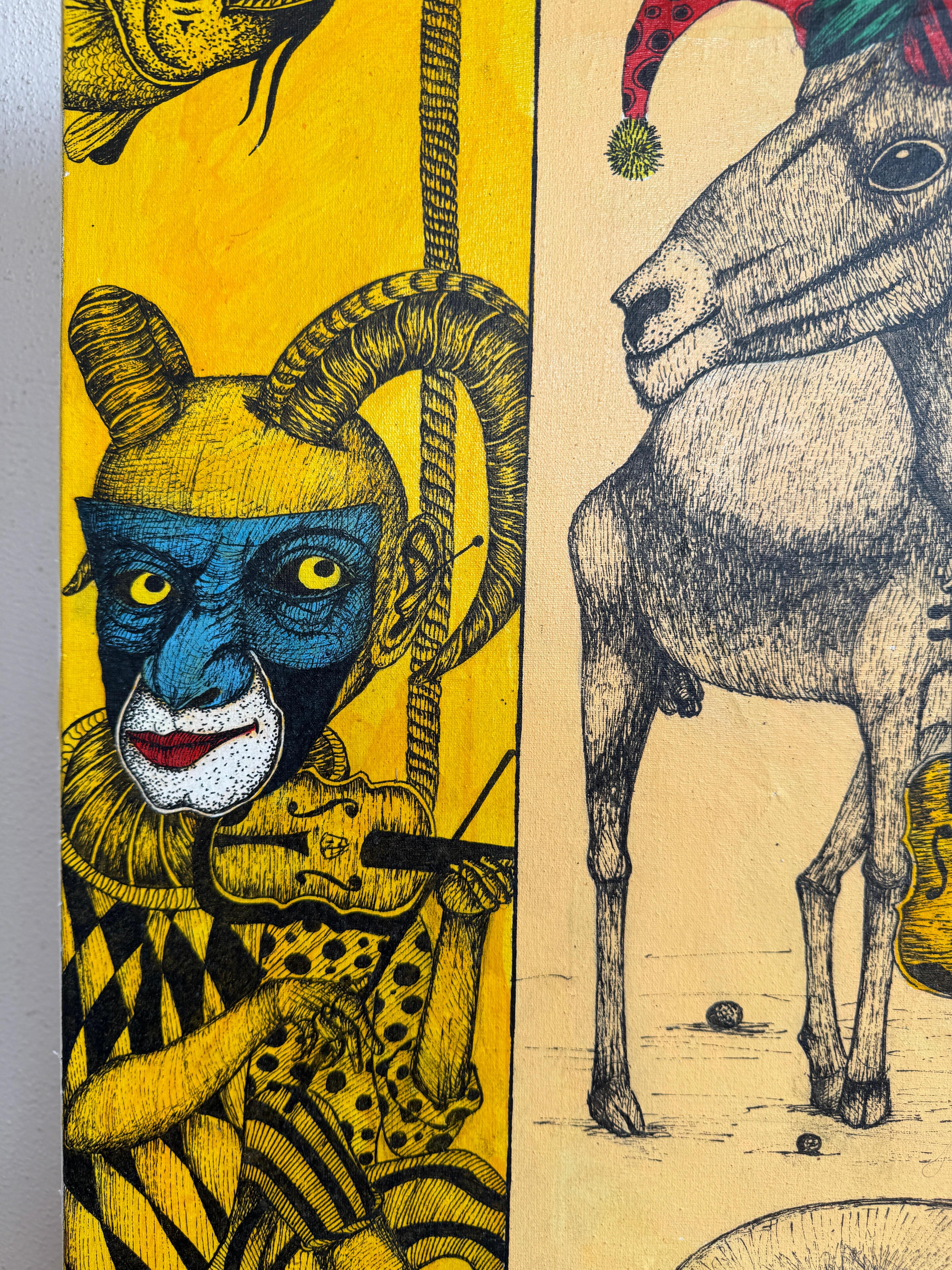 La Balade De Juanito Cana Hueca, kubanischer surrealistischer Surrealist – Painting von Isaac Crespo