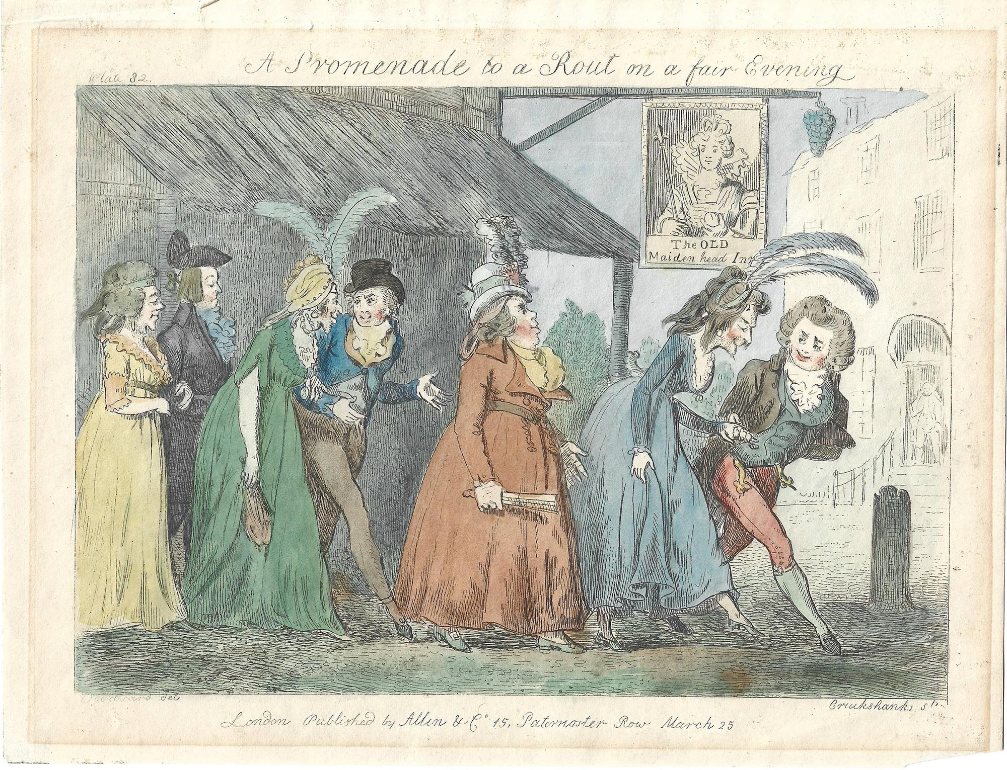 Un paseo a una ruta en una tarde de feria - Print de  Isaac Cruikshank