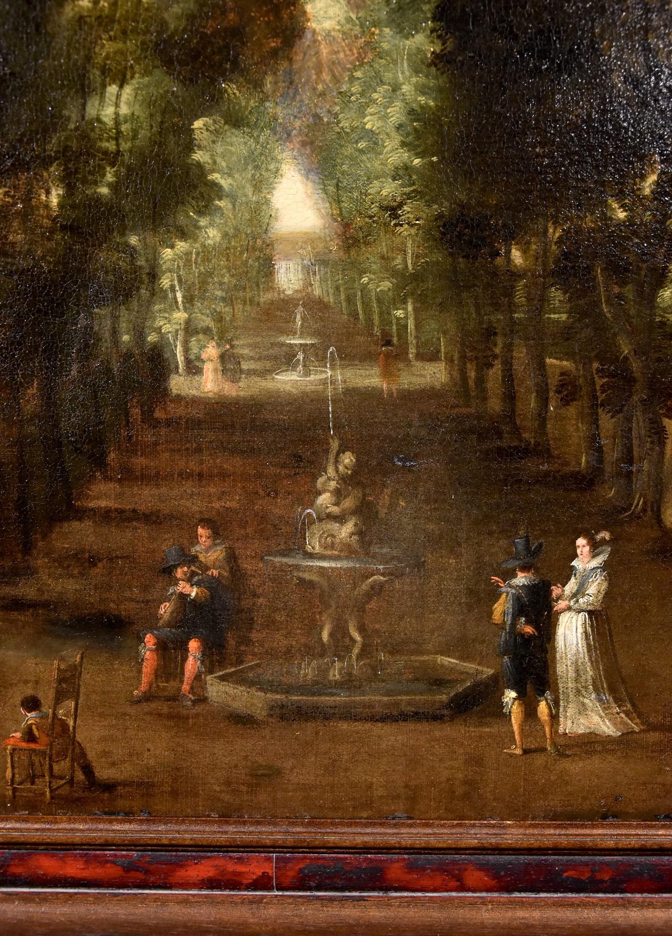 De Moucheron Pair Of Gardens Paint Old master Oil on canvas 17/18th Century Art 8