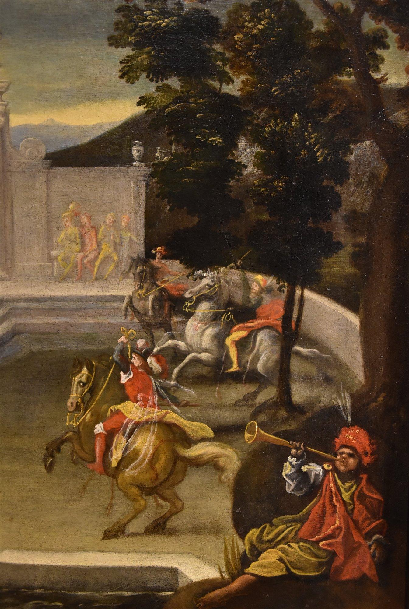 Landscape Garden Knight De Moucheron Paint 17/18yh Century Oil on canvas (Alte Meister), Painting, von Isaac de Moucheron (Amsterdam 1667 - 1744)